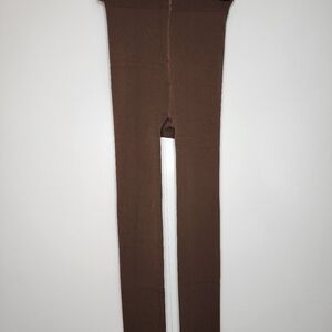 Cozy Comfort Womans Petite Dark Brown Fleece Lined Leggings, BRAND NEW